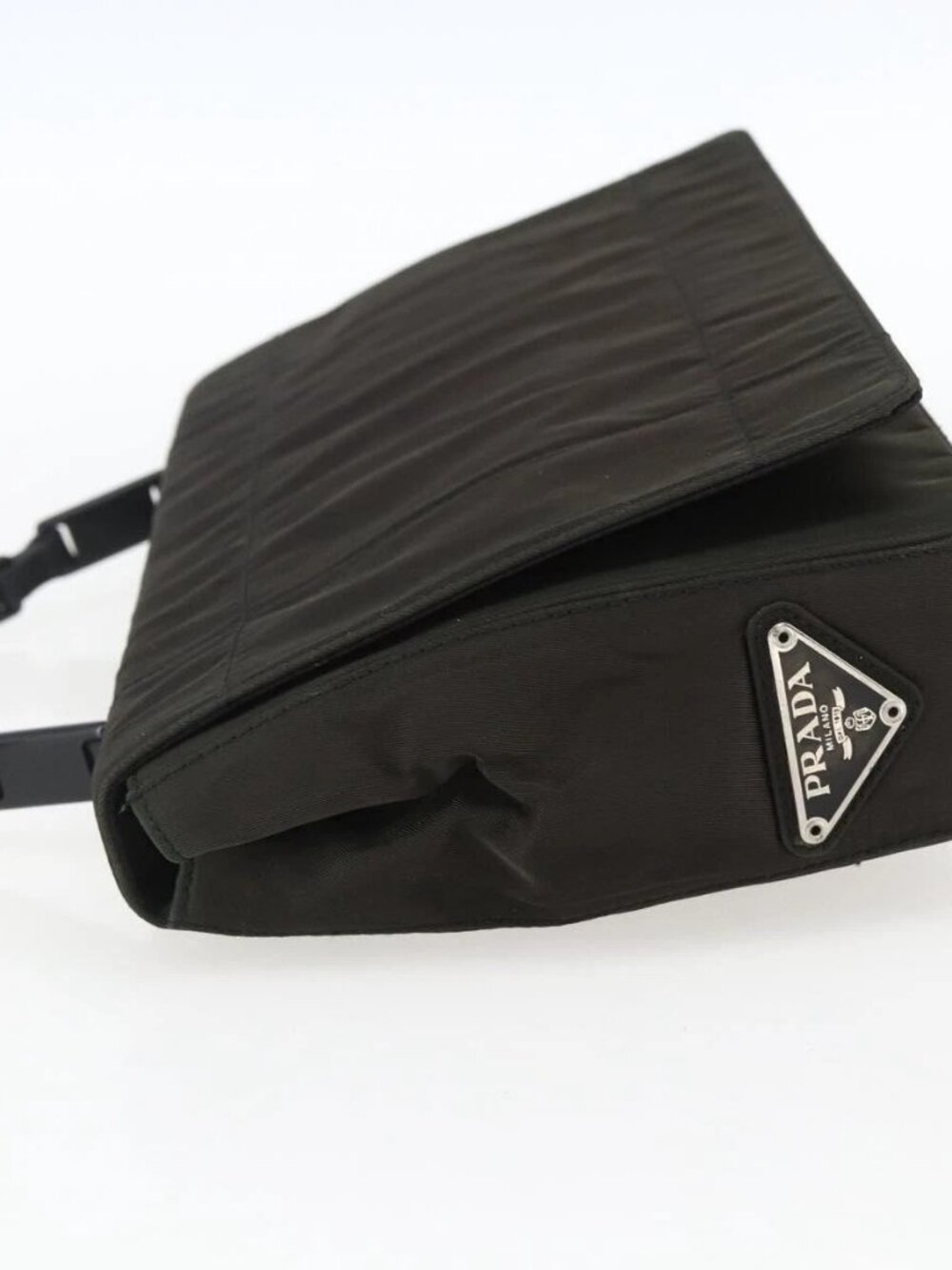 PRADA Shoulder Bag Nylon Leather Khaki Auth 173639 - Picture 4 of 12